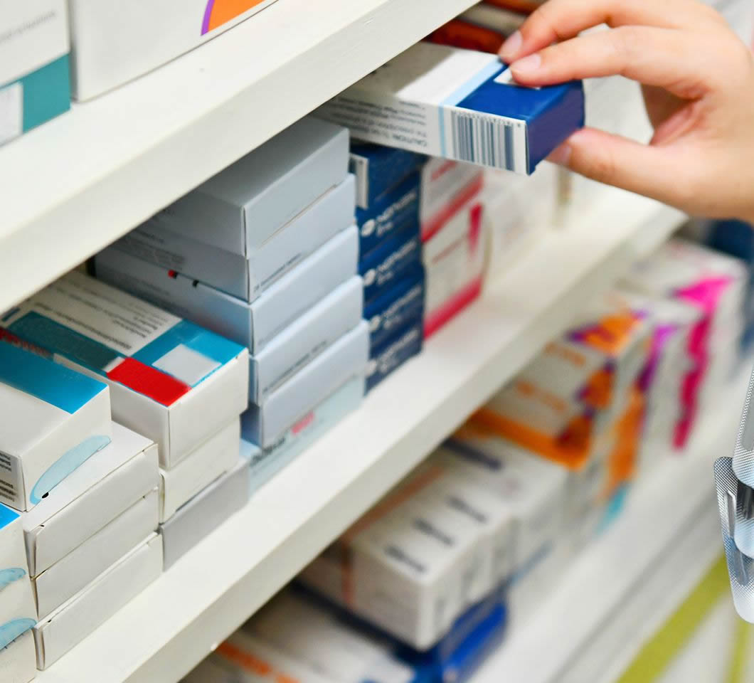 NHS Dispensing Labels in use in a pharmacy