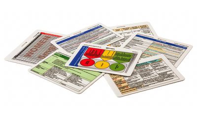 Laminated plastic medical information cards for use in the NHS